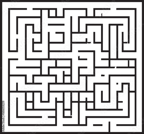  Brain Game Maze Silhouette Vector Illustration