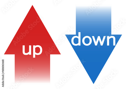 矢印　やじるし　up down　カラー　グラデ