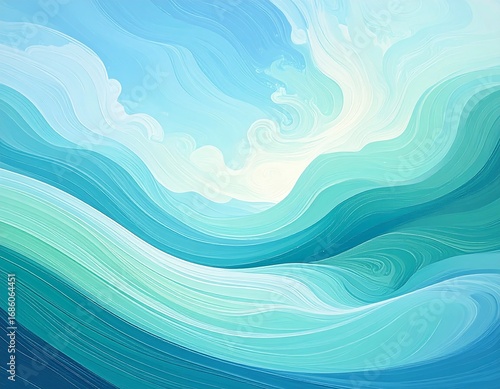 Serene Abstract A Visual Journey Exploring Mental Health and Well-being in Flowing Hues