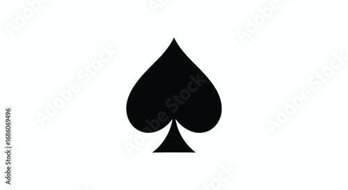 Symbol of Luck: Captivating Black Spade on White Background, High-Resolution Detail, perfect for graphic design and creative projects, minimalist