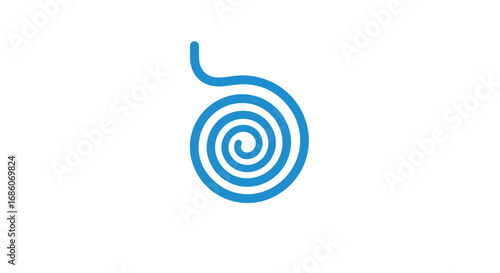 Azure Vortex: A Spiraling Descent into Abstract Minimalist Design, Conveying Fluidity and Depth with Simple and Elegant Blue Lines on White Background