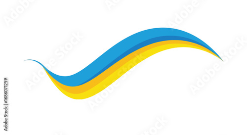Harmonious blend of blue and yellow hues, suggesting unity, optimism, and forward momentum on a white background