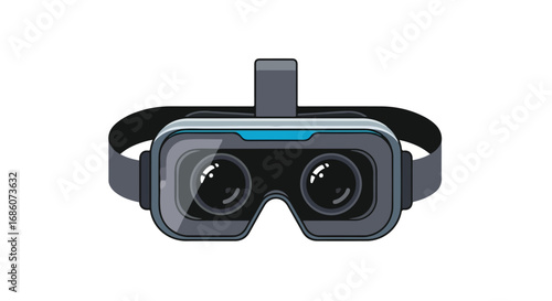 Illustration of Virtual Reality Headset Technology for Gaming and Entertainment, a Digital Device for Immersive Experiences