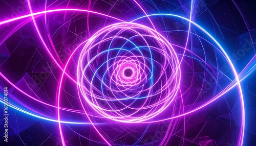 Abstract neon swirling patterns