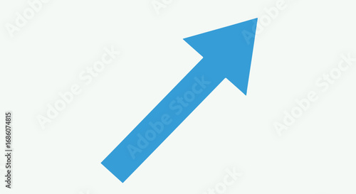 Azure directional arrow pointing upwards conveying concepts of progress and positive trajectory,isolated on a white background,vector shape for
