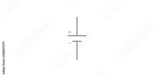 Batteries Symbol. DC Power Supplies in Physics.