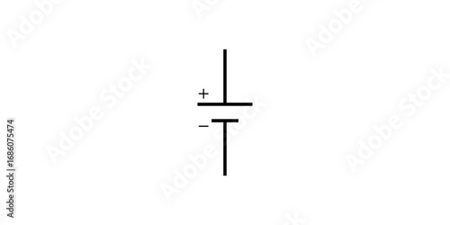 Batteries Symbol. DC Power Supplies in Physics.