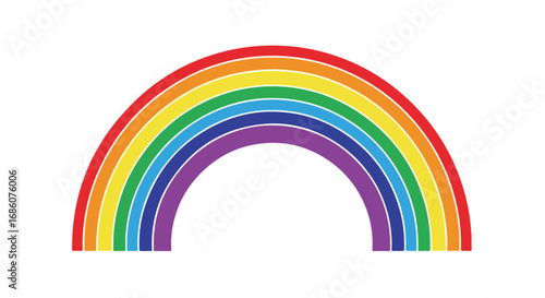 Vibrant layered spectrum arch illustration on white background presenting cheerful vibes and optimism creating a colorful graphic element for design