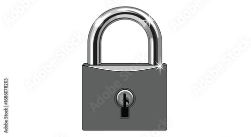 Illustrative metal padlock icon emphasizing security and protection for digital platforms or personal belongings concept visually conveyed