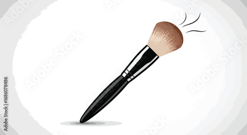 Elegant makeup brush for cosmetic application and beauty enhancement depicted on a white backdrop, ideal for artistic beauty routines