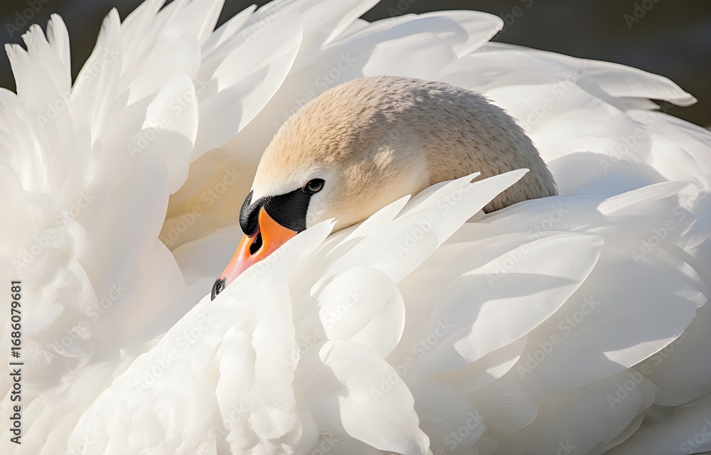 Obraz premium A Serene Swan Resting