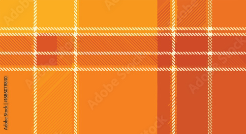 Warm Autumn Hues: Geometric Plaid Pattern with Tonal Orange and Yellow Color Variations Design