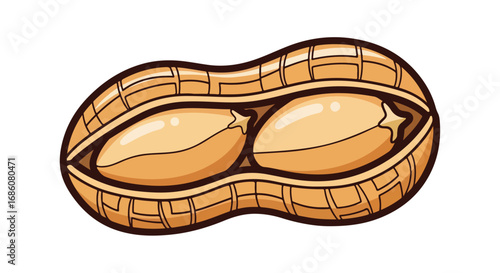 Close-up Illustration of a Single Peanut in Its Shell Highlighting Textural Details and Natural Form for Nutritional or Culinary Contexts