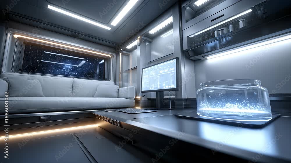 Futuristic Technology Spaceship Living Space Display Futuristic Technology Spaceship Living Space Display