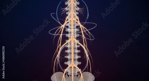 Spinal cord anatomy and nervous system illustration