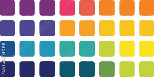 Colorful palette of rounded squares in a grid with gradient colors