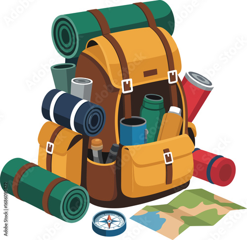 Stylish backpack silhouette design with color options