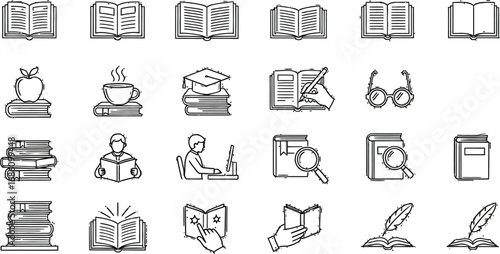 Explore knowledge with these versatile education and learning icons for your next project