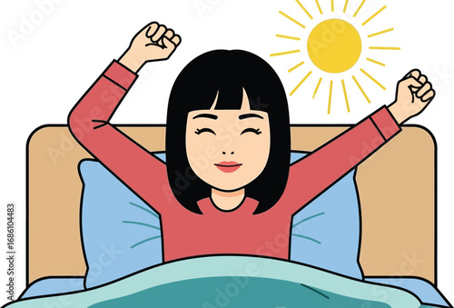 Bright sunny mornings start with a stretch in bed feeling refreshed and ready to seize the day