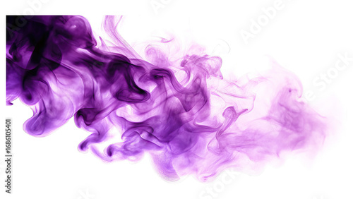 Transparent purple smoke forming soft cloud concept. Beautiful swirling purple smoke on a transparent background.