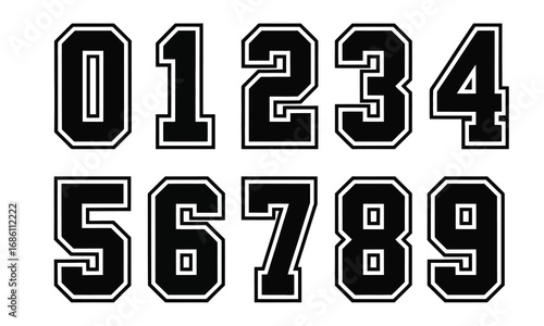 Jersey Numbers Vector Clipart