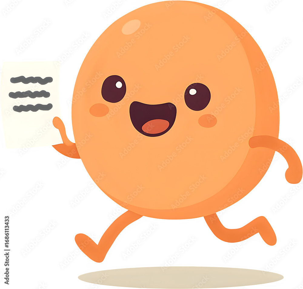 Obraz premium Cute shape character illustration for kids education learning template, Emoticon png