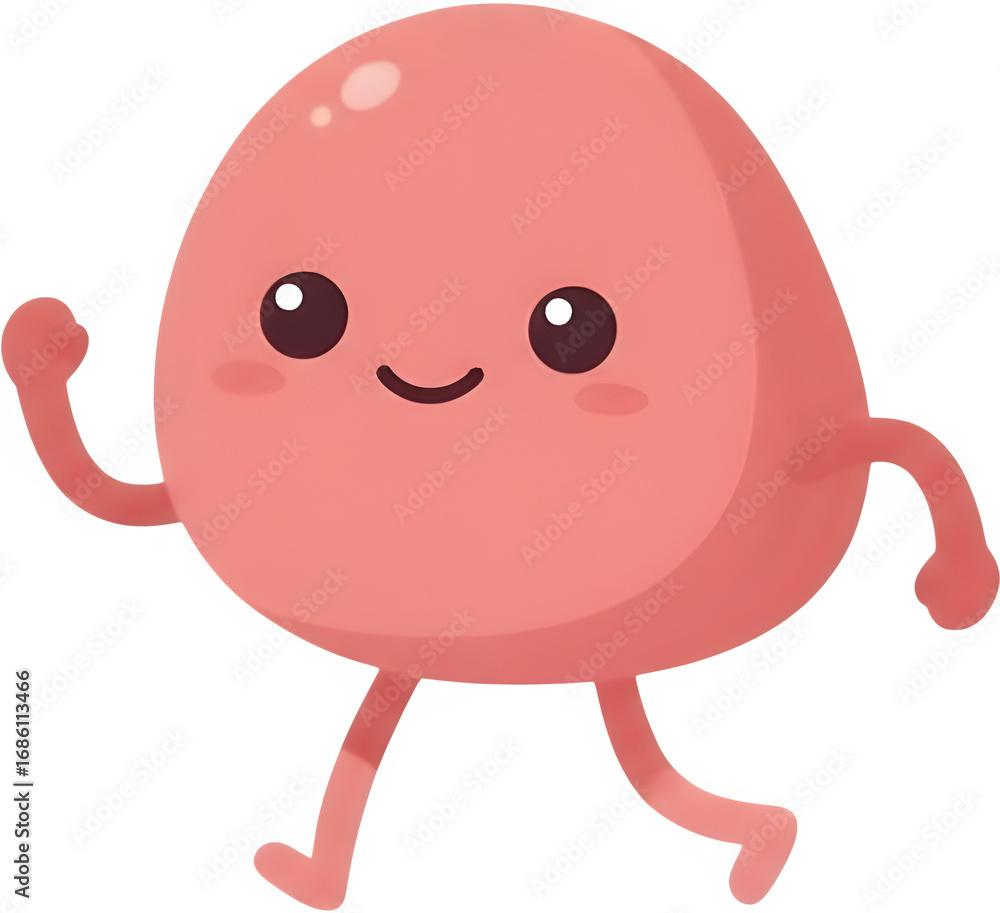 Obraz premium Cute shape character illustration for kids education learning template, Emoticon png