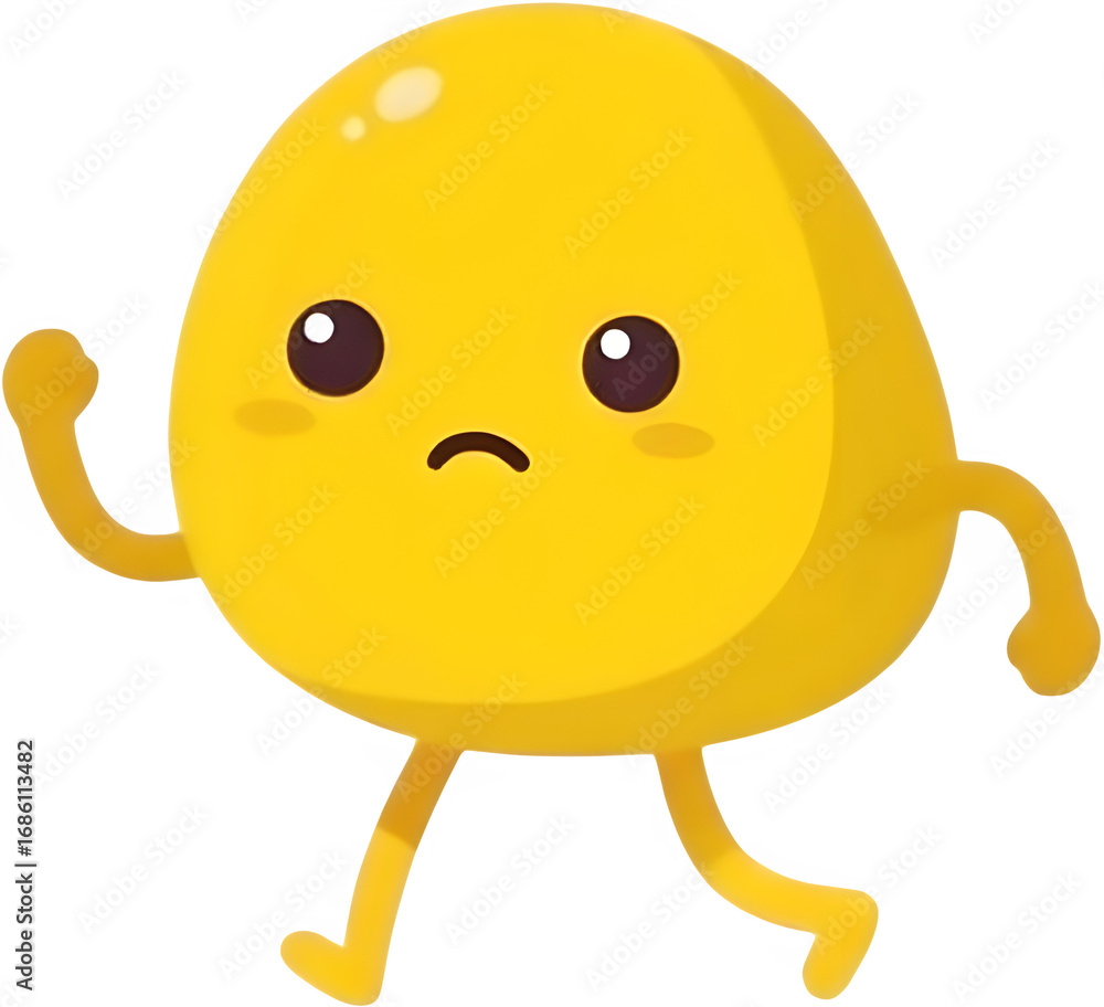 Obraz premium Cute shape character illustration for kids education learning template, Emoticon png