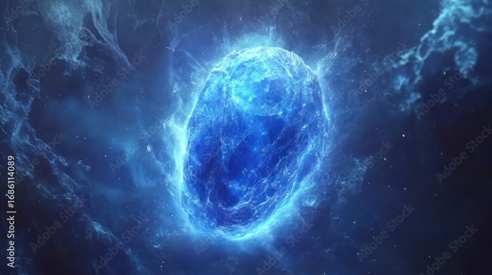Obraz premium Cosmic blue energy gem