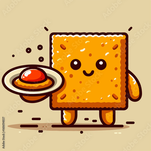 flat illustration of delicious nuggets