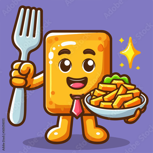 flat illustration of delicious nuggets