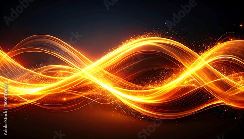 Abstract glowing waves of light
