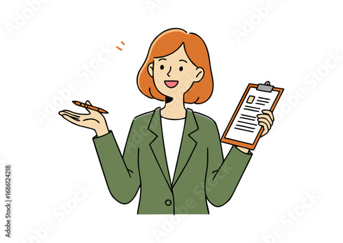 Businesswoman Presenting Report  Confident, Successful, and Ready to Explain