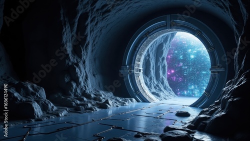 Wallpaper Mural A high-security artificial intelligence vault is carved deep within a remote asteroid Torontodigital.ca