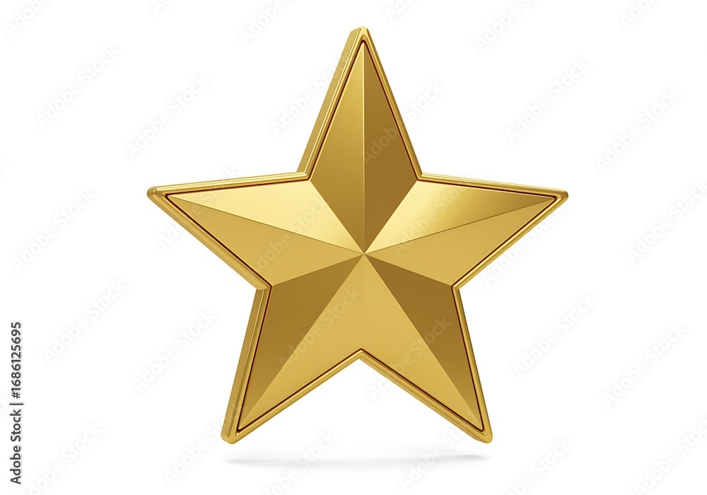 Obraz premium Elegant golden star illustration a symbol of achievement excellence and premium quality for awards decoration or design elements on white background