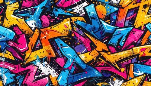 Wallpaper Mural Vibrant Abstract Graffiti Art with Colorful Shapes and Patterns Torontodigital.ca