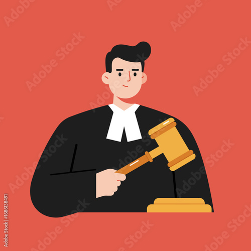 A judge holding a gavel, symbolizing authority and the legal system.