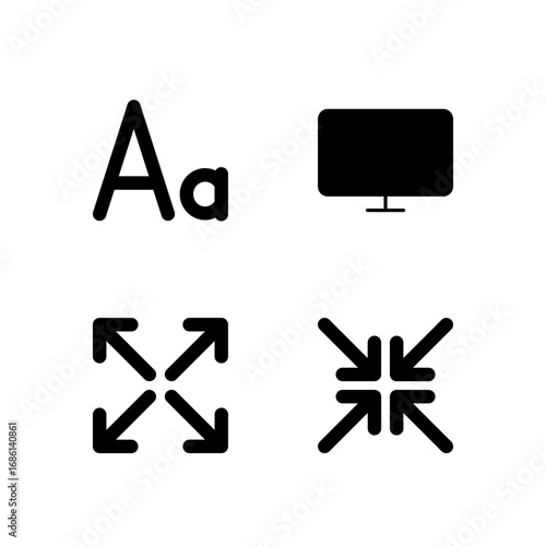 Font Size Screen Fullscreen and Exit Fullscreen Icon Set for Display Adjustment Tools Free Download Font Size Screen Fullscreen and Exit Fullscreen Icon Set for Display Adjustment Tools - GFXLoad