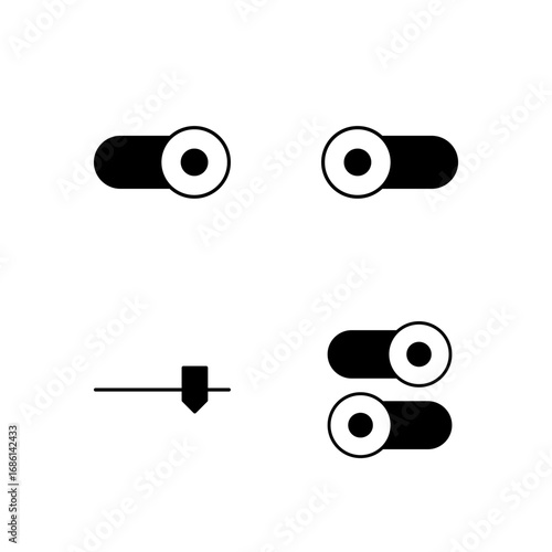 Toggle On Toggle Off Slider and Switch Icon Set for Web Dashboard Interface