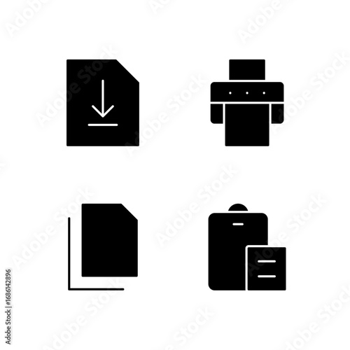 Save Print Copy and Paste Icon Set for Modern Web System