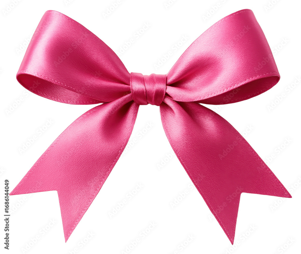 Naklejka premium Vibrant Pink Satin Bow Against Light