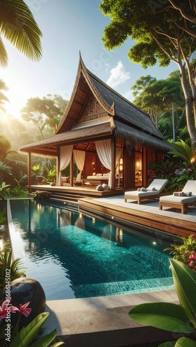 Wallpaper Mural Tranquil Tropical Villa with Private Pool Surrounded by Lush Greenery Torontodigital.ca