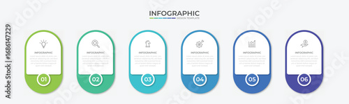 Vector Infographic label design template with icons and 6 options or steps. Can be used for process diagram, presentations, workflow layout, banner, flow chart, info graph.