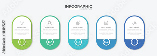 Vector Infographic label design template with icons and 5 options or steps. Can be used for process diagram, presentations, workflow layout, banner, flow chart, info graph.