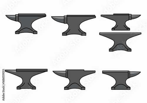 Anvils set with transparent background