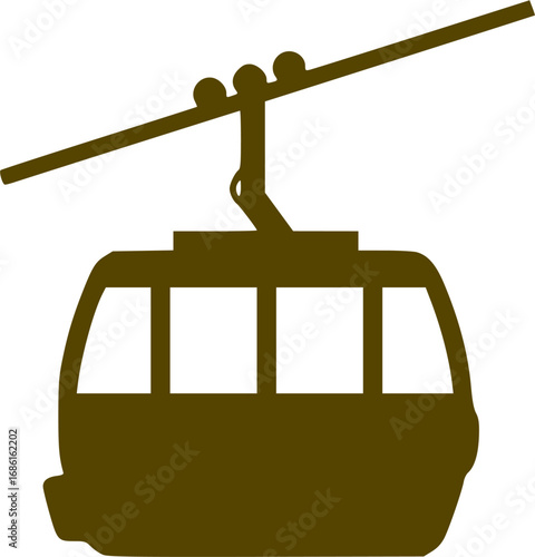 simple and unobtrusive Cable car vector silhouette illustration isolated in white background
