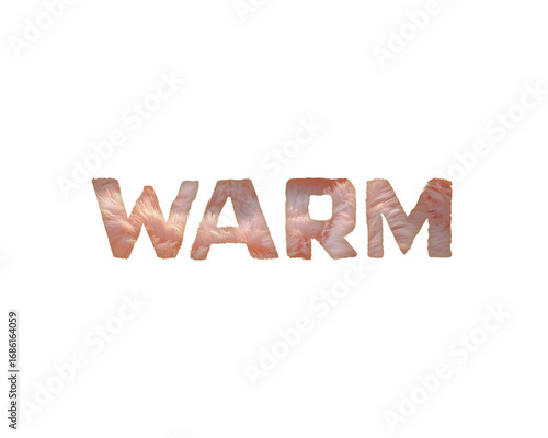 Warm text effect with soft fur texture and cozy feeling