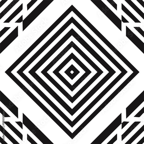 Optical Illusion Geometric Seamless Pattern Vector