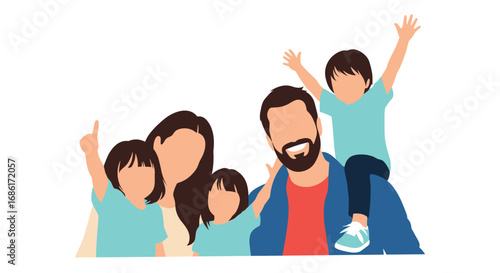 Happy family enjoying a sunny day together outdoors celebrating life with joy and laughter