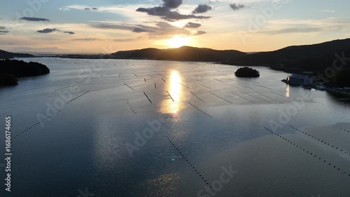 夕暮れの万石浦